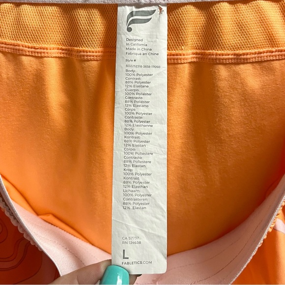 Fabletics Breathe Mid-Rise Run Short Womens Large Lined Orange Pink Athletic Gym - Picture 6 of 12
